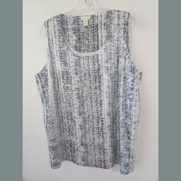 Chico's Python Print Sequin Dressy Tank Top Sz 3 Chico's - Picture 1 of 7
